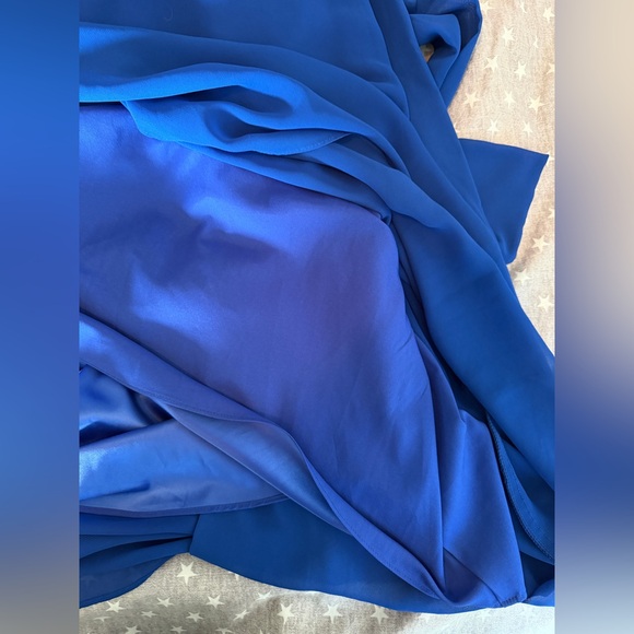 Tahari by Arthur S. Levine Women's Keyhole Chiffon Dress, Royal Blie, 12 - Picture 10 of 13